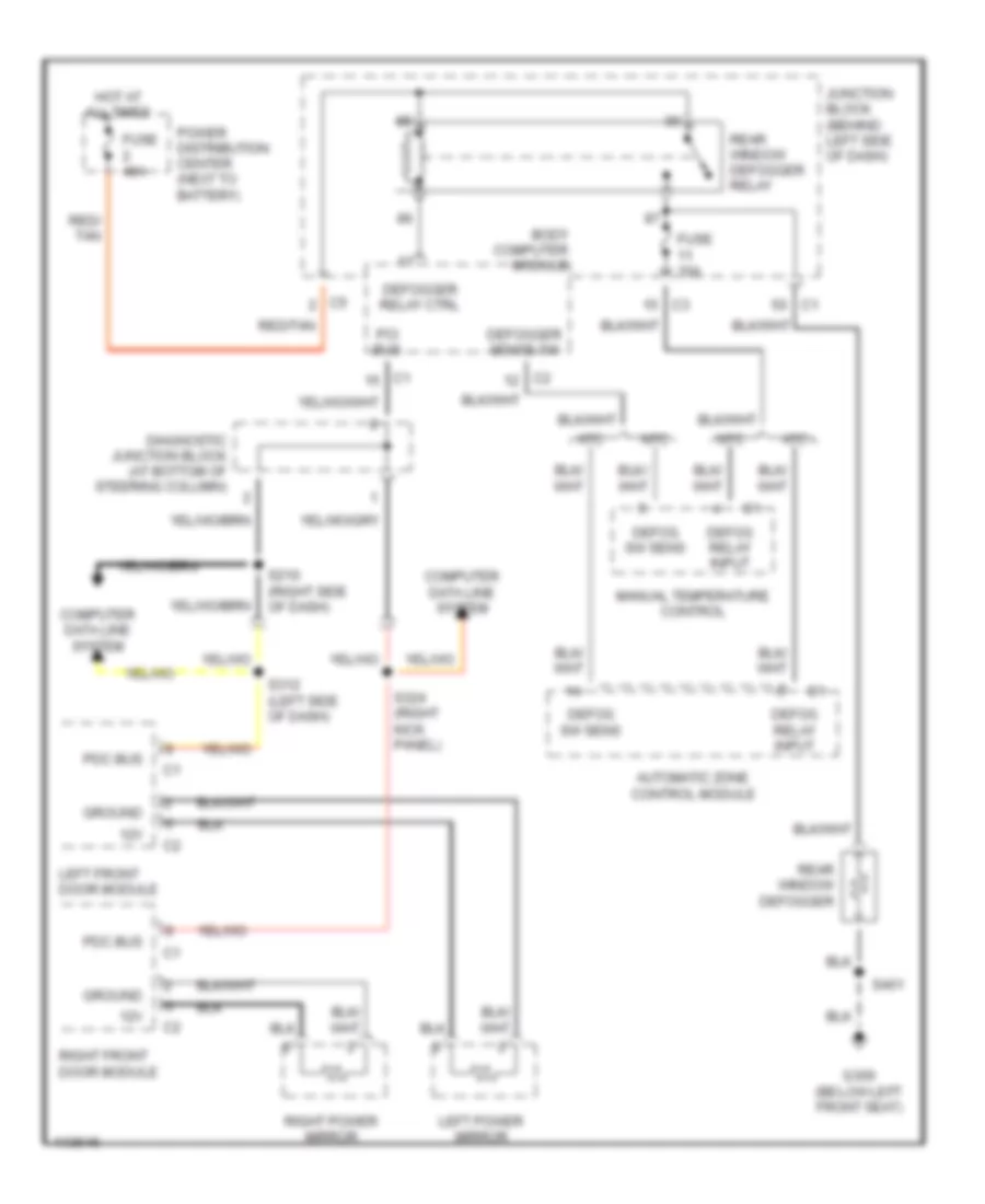 Defogger Wiring Diagram for Jeep Grand Cherokee Limited 1999