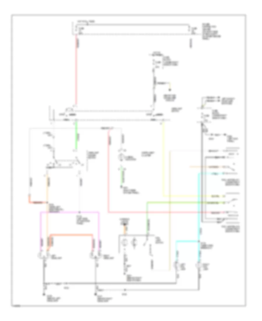 Headlight Wiring Diagram, without DRL for Jeep Wrangler Sahara 1999