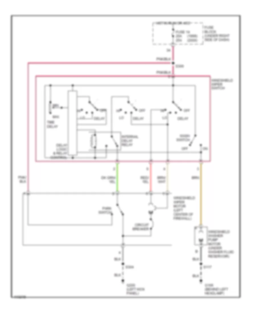Неустойчивая Электросхема стеклоочистителя, дворников и омывателя для Jeep Wrangler Sahara 1999