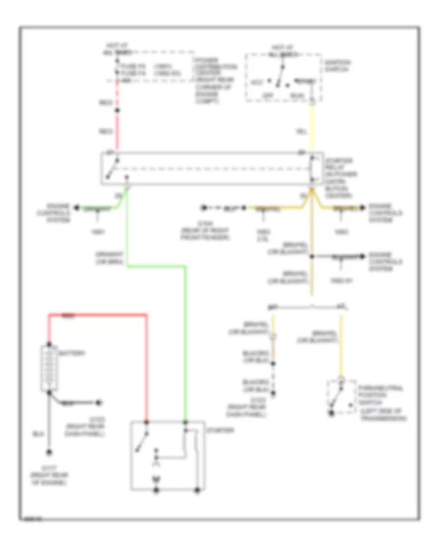 Starting Wiring Diagram for Jeep Wrangler Islander 1991
