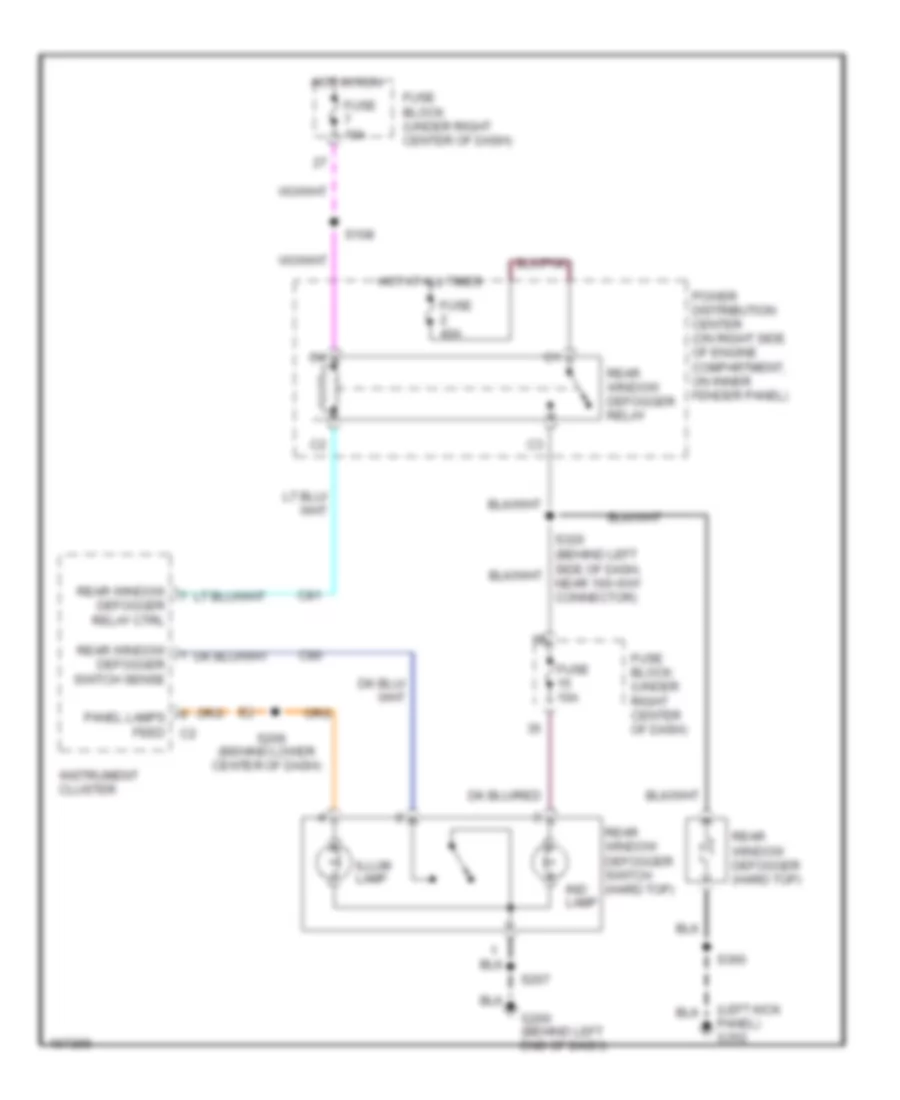 Defoggers Wiring Diagram for Jeep Wrangler X 2003