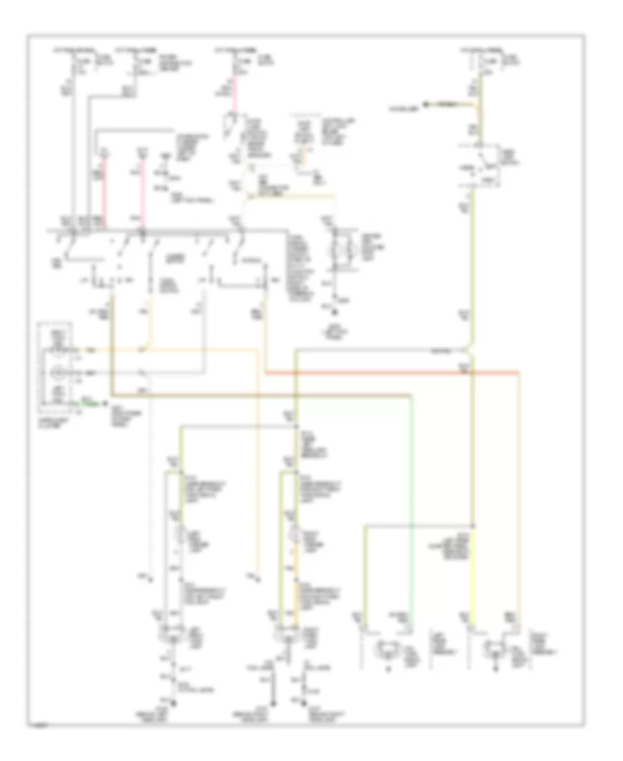 Exterior Lamps Wiring Diagram for Jeep Wrangler SE 1999