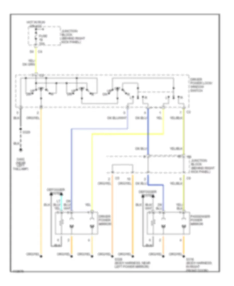 Power Mirror Wiring Diagram, with Full Options for Jeep Cherokee Classic 2000