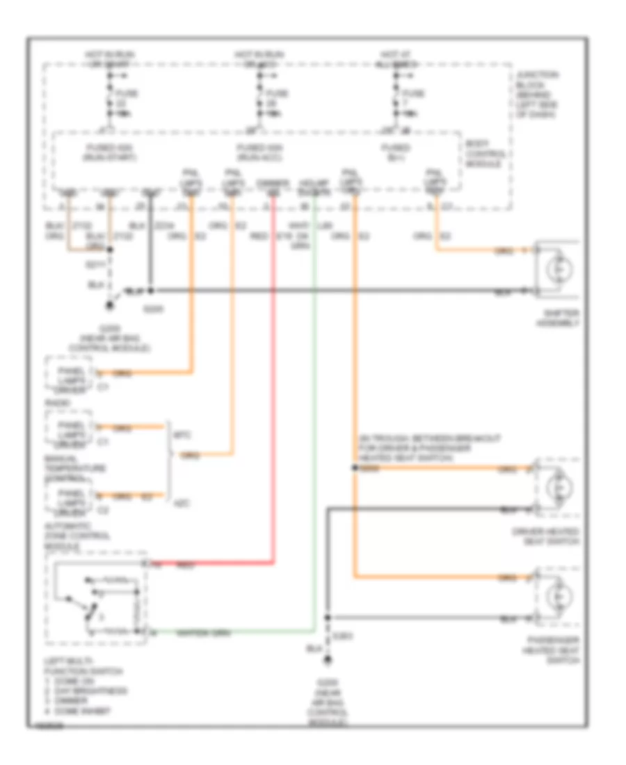 Instrument Illumination Wiring Diagram for Jeep Grand Cherokee Limited 2004