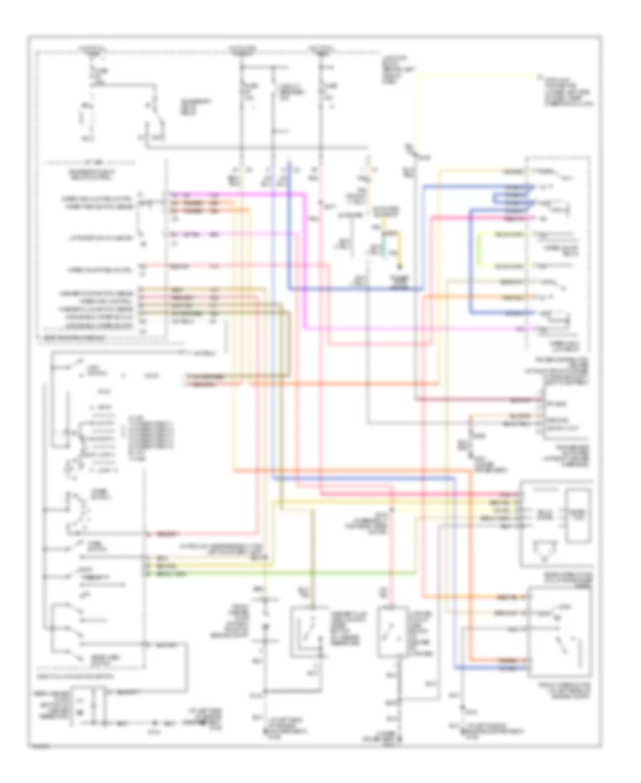 Электросхема стеклоочистителя, дворников и омывателя для Jeep Grand Cherokee Overland 2004