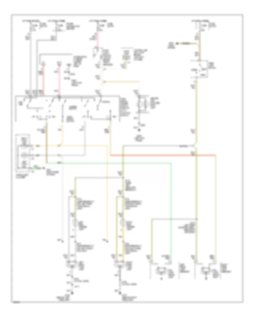 Exterior Lamps Wiring Diagram for Jeep Wrangler SE 2000