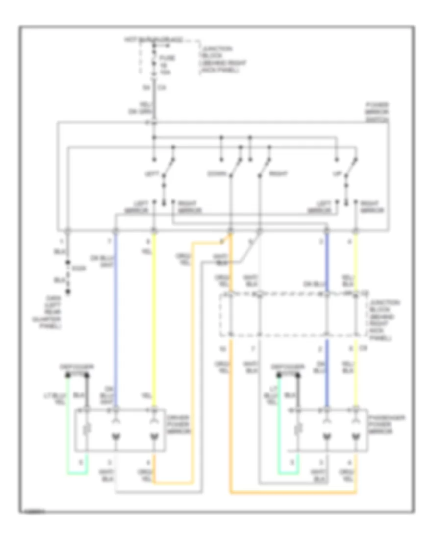 Power Mirror Wiring Diagram Except Full Options for Jeep Cherokee Classic 2001