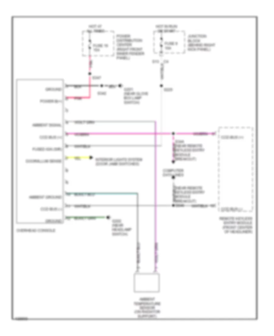 Overhead Console Wiring Diagram for Jeep Cherokee SE 2001