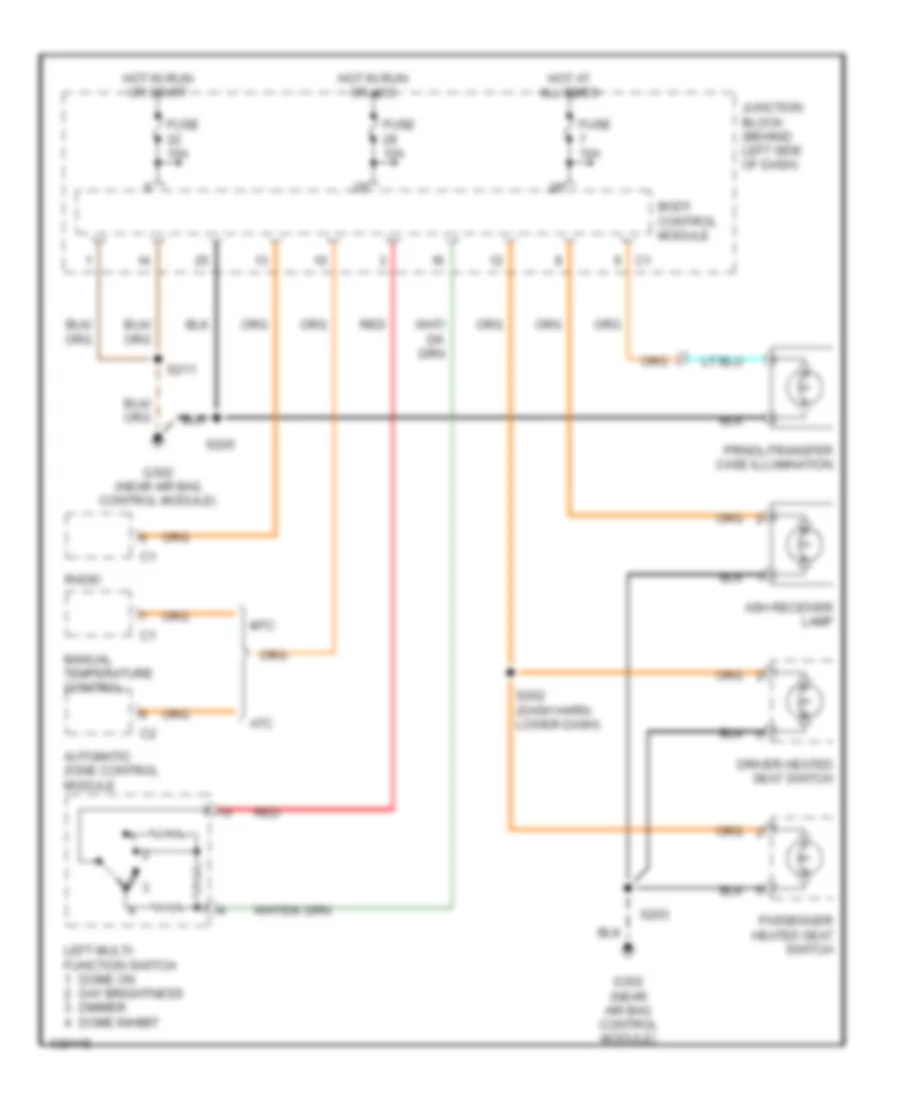 Instrument Illumination Wiring Diagram for Jeep Grand Cherokee Limited 2001