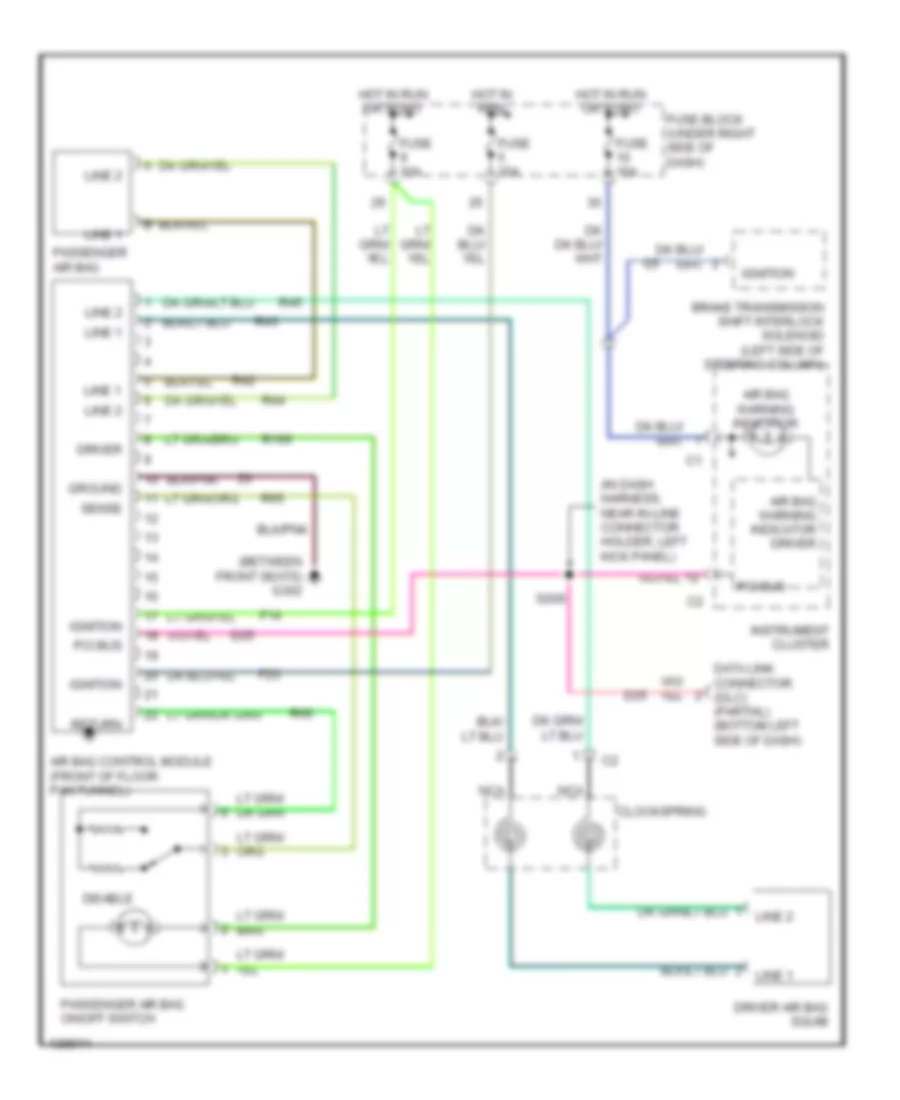 Supplemental Restraint Wiring Diagram for Jeep Wrangler Sahara 2001