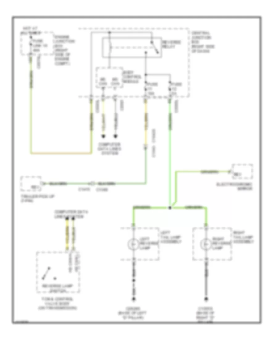 Backup Lamps Wiring Diagram for Land Rover Discovery 4 2013