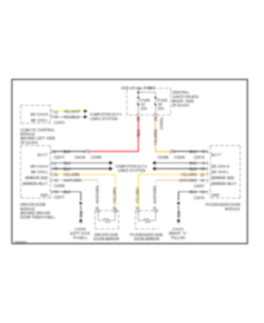 Heated Mirrors Wiring Diagram for Land Rover Discovery 4 HSE 2013