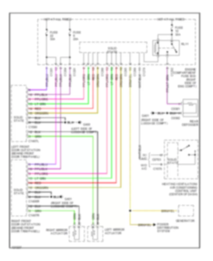 Rear Defogger  Heated Mirrors Wiring Diagram for Land Rover Range Rover S 1999