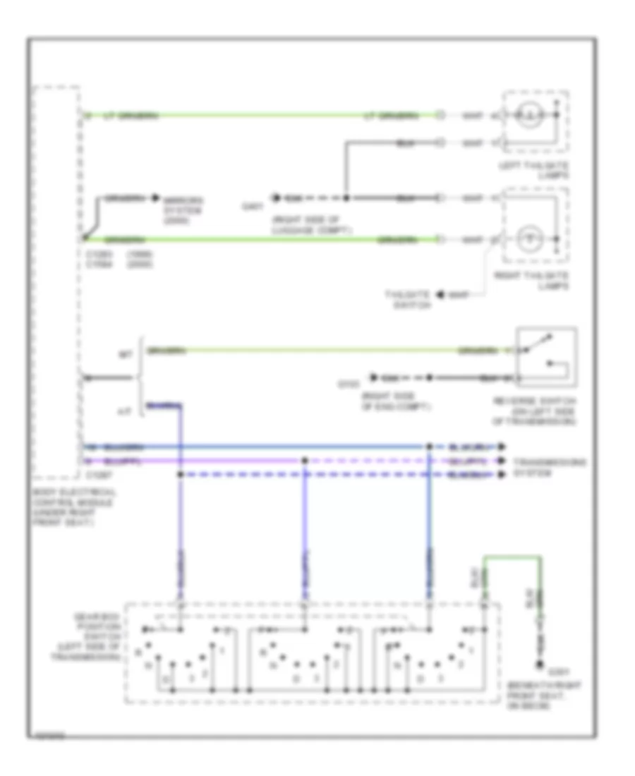 Back up Lamps Wiring Diagram for Land Rover Range Rover S 1999