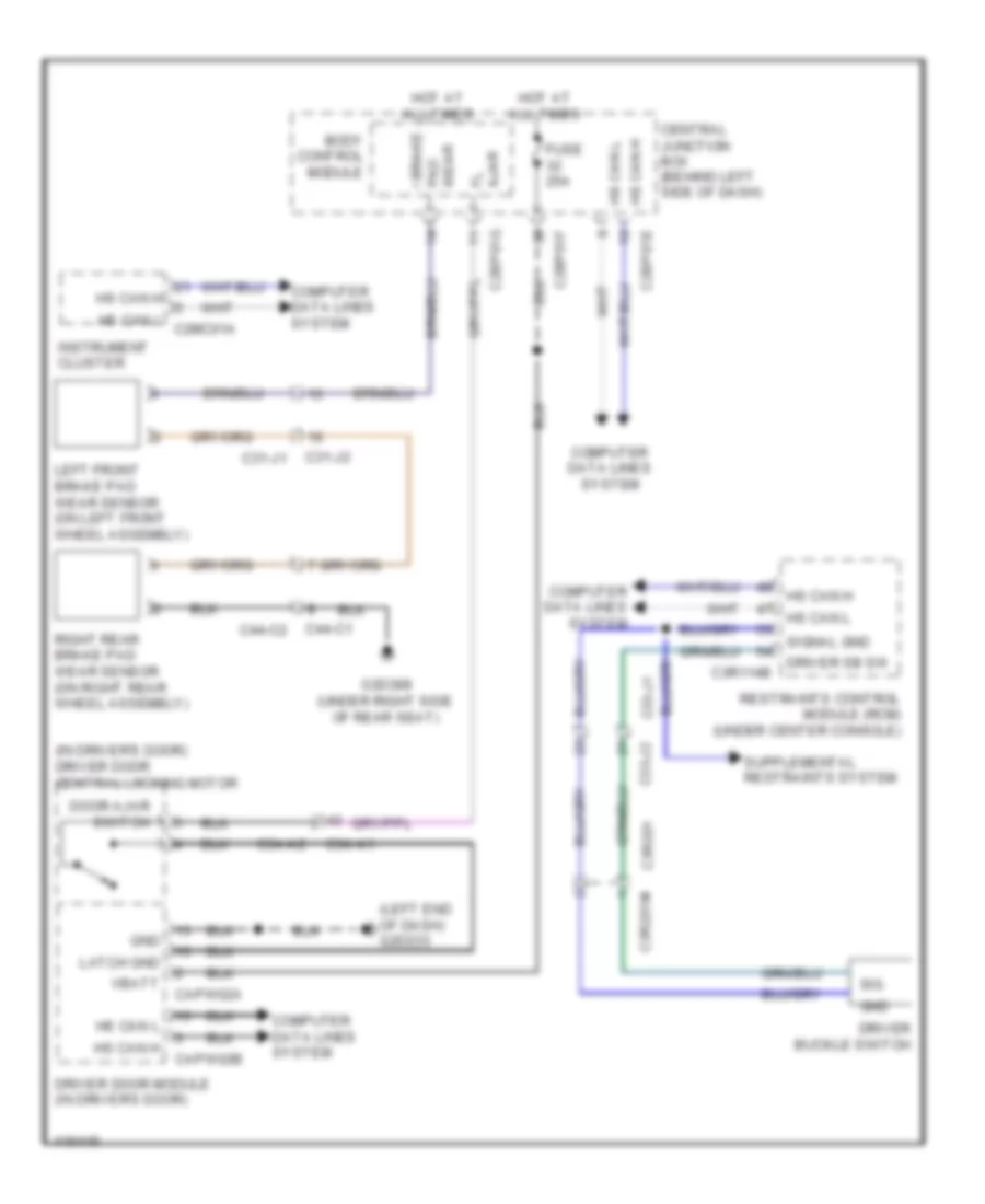 Seat Belt Warning Wiring Diagram for Land Rover Range Rover Autobiography 2013