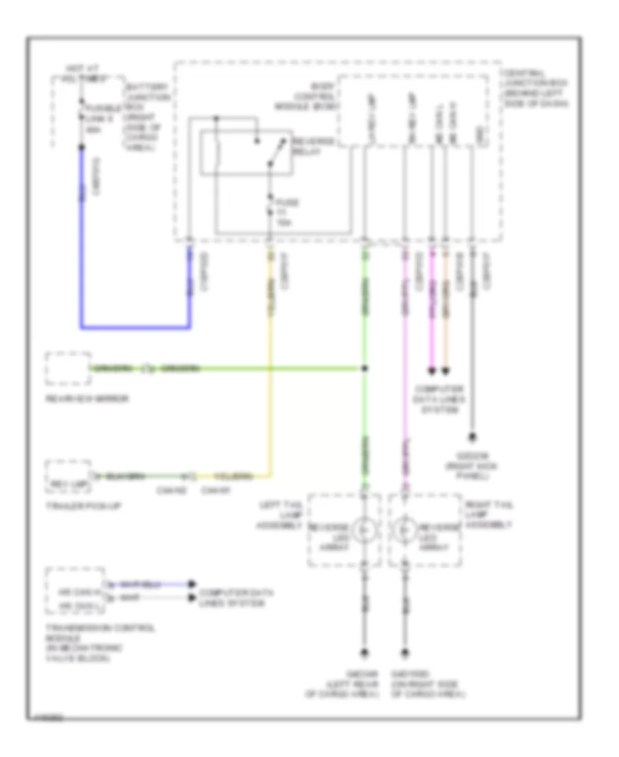 Backup Lamps Wiring Diagram for Land Rover Range Rover Autobiography 2013