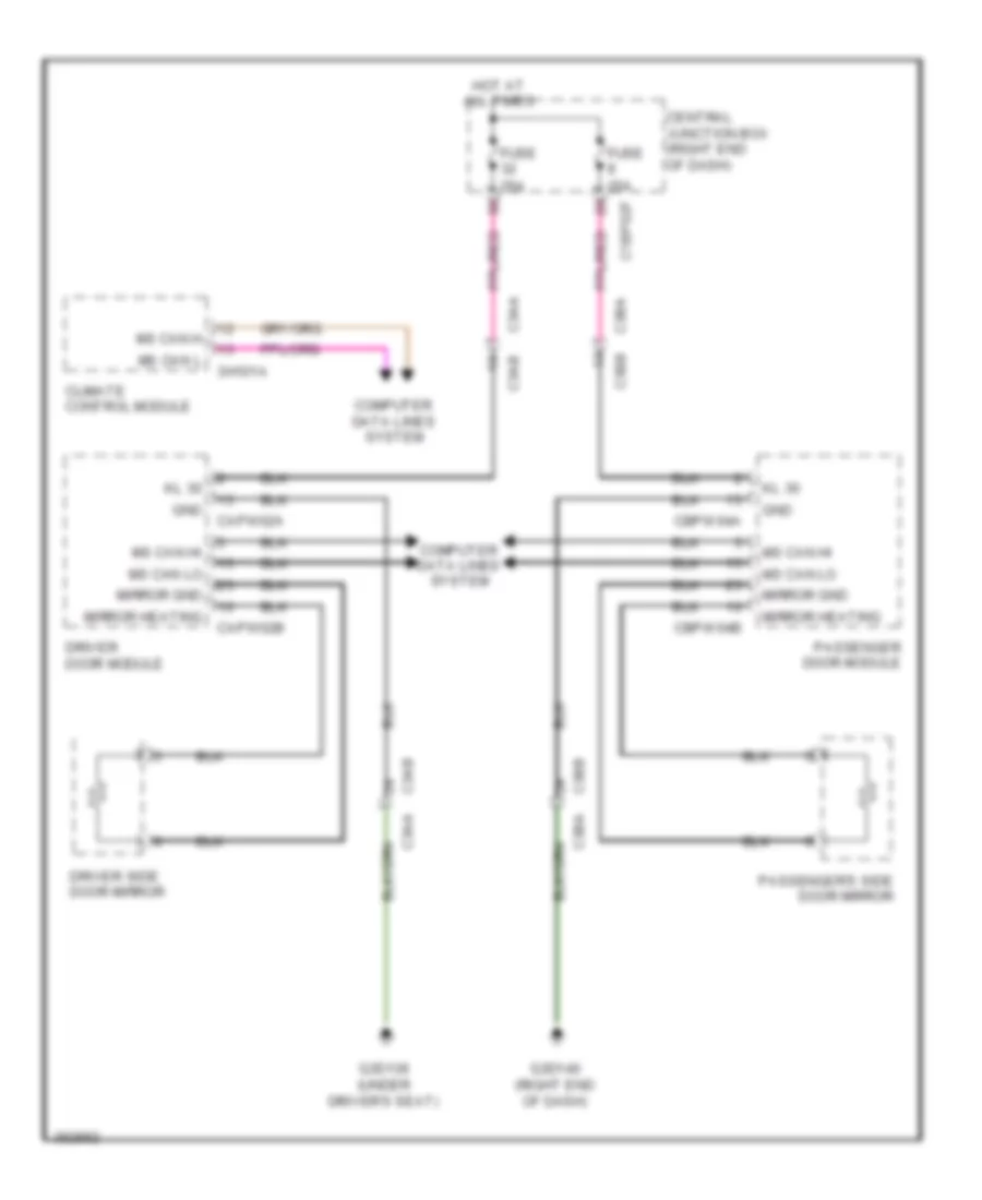 Heated Mirrors Wiring Diagram for Land Rover Range Rover Evoque Dynamic 2013