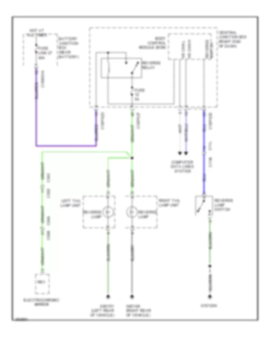 Backup Lamps Wiring Diagram for Land Rover Range Rover Evoque Dynamic 2013