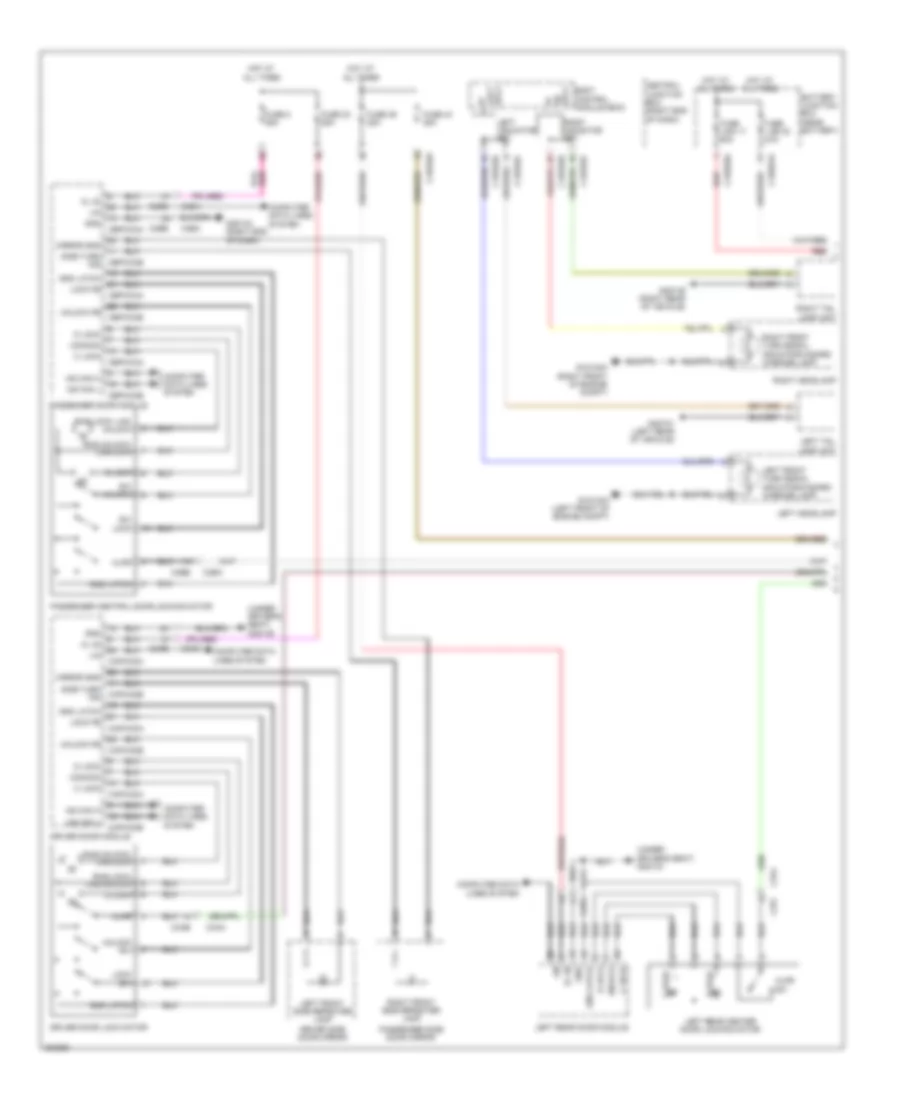 Power Door Locks Wiring Diagram, without Keyless Entry (1 of 2) for Land Rover Range Rover Evoque Dynamic 2013