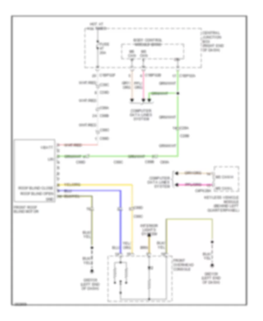 Power TopSunroof Wiring Diagram for Land Rover Range Rover Evoque Dynamic 2013