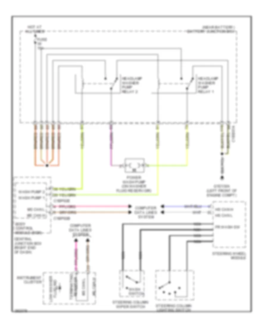 Power Wash Wiring Diagram for Land Rover Range Rover Evoque Dynamic 2013