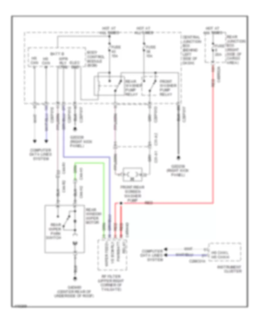 Rear WiperWasher Wiring Diagram for Land Rover Range Rover HSE 2013