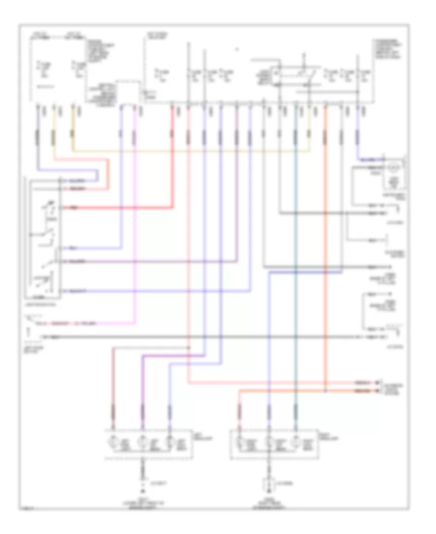 Headlamps Wiring Diagram, without DRL for Land Rover Freelander SE 2003