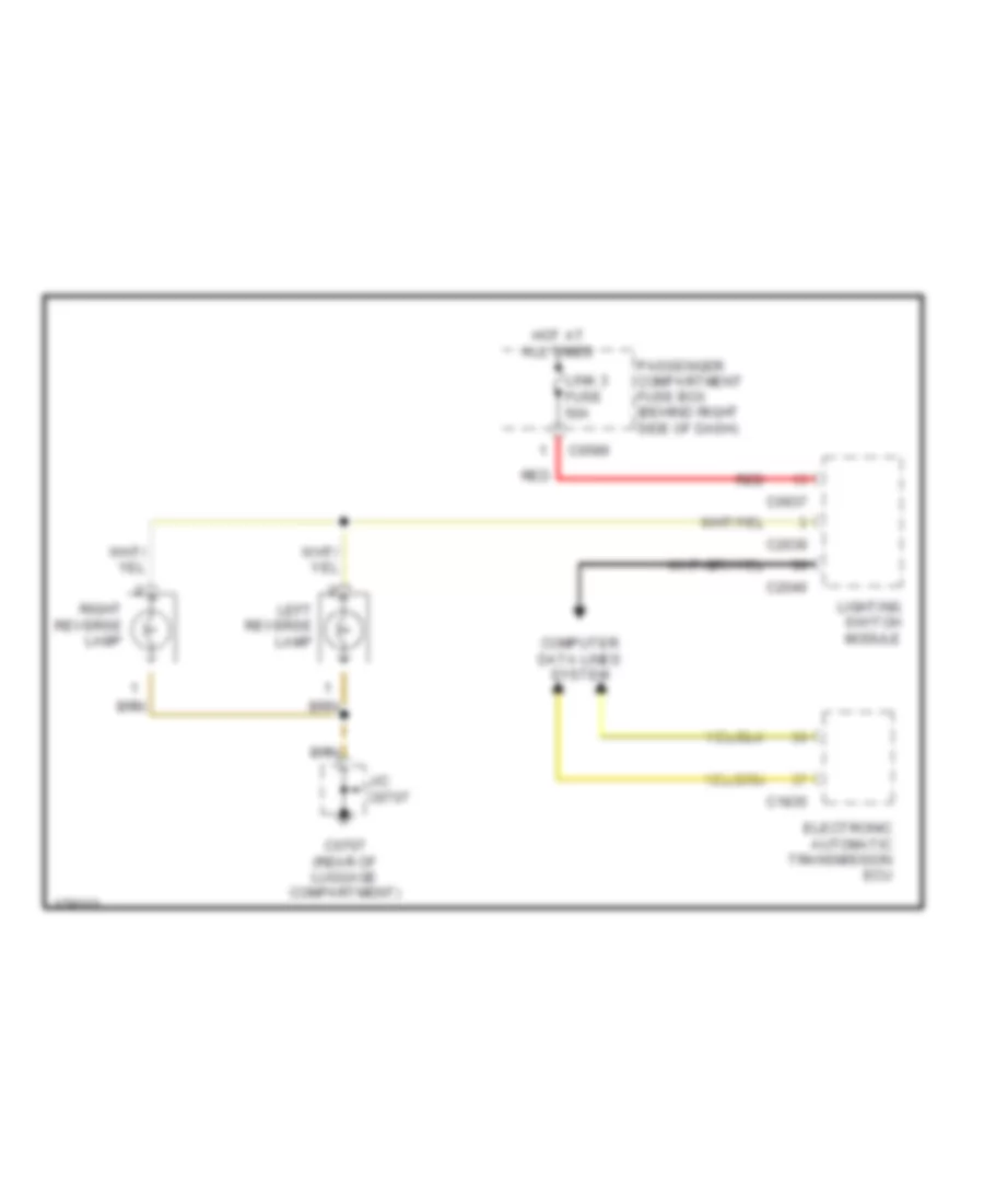 Back up Lamps Wiring Diagram for Land Rover Range Rover HSE 2003