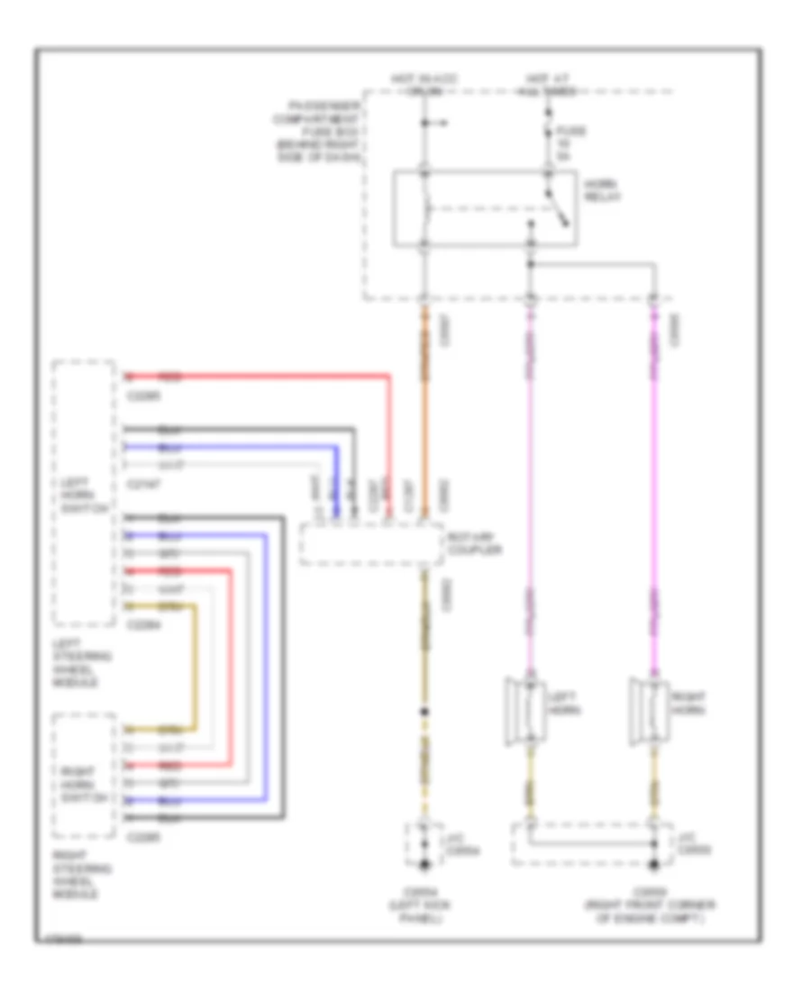 Horn Wiring Diagram for Land Rover Range Rover HSE 2003