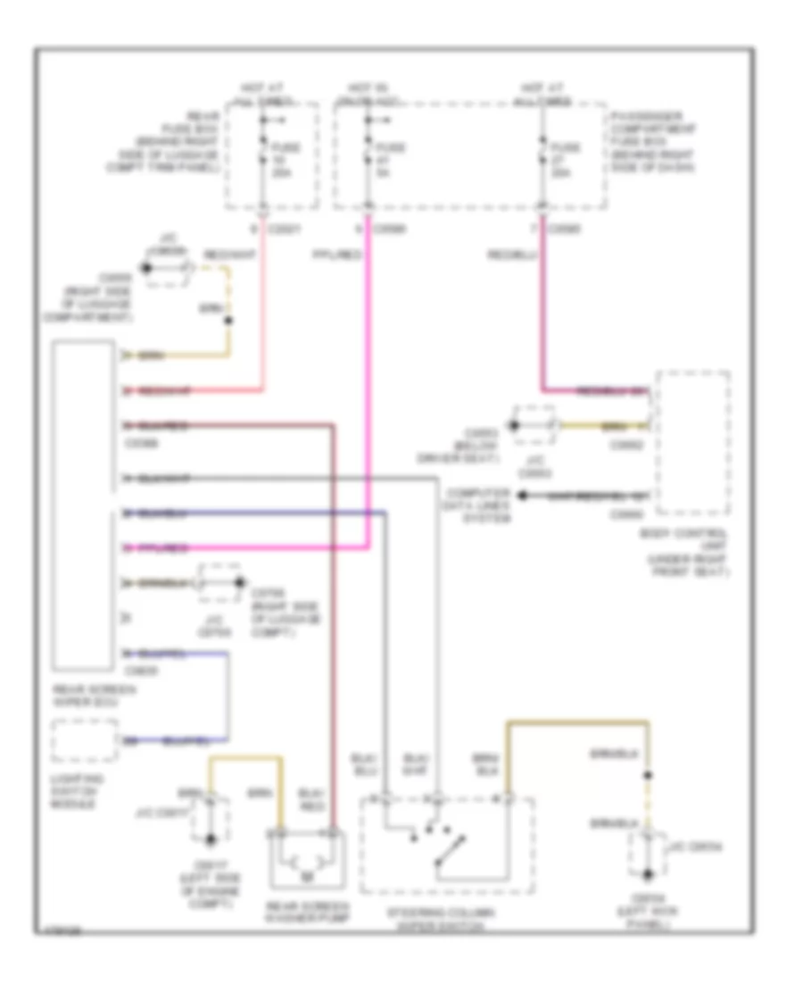 Rear WiperWasher Wiring Diagram for Land Rover Range Rover HSE 2003
