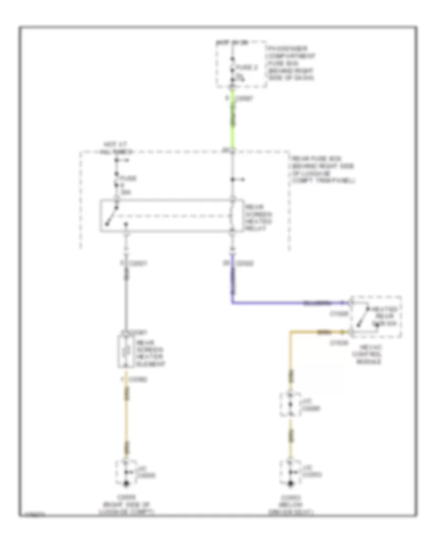 Rear Defogger Wiring Diagram for Land Rover Range Rover Westminster 2004