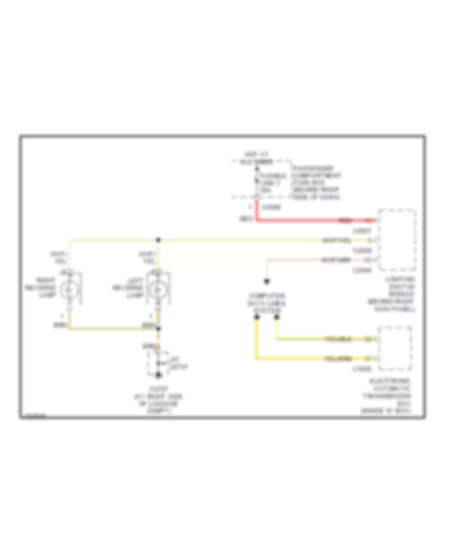 Back up Lamps Wiring Diagram for Land Rover Range Rover HSE 2005