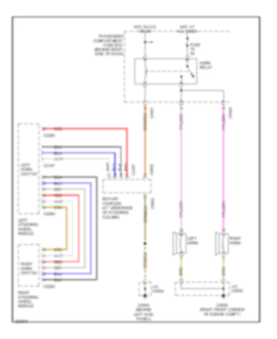 Horn Wiring Diagram for Land Rover Range Rover HSE 2005