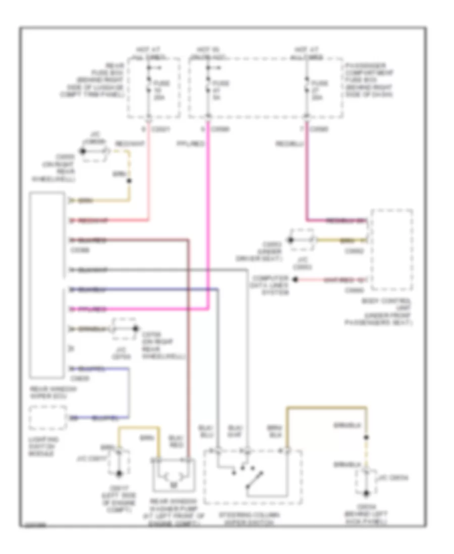 Rear WiperWasher Wiring Diagram for Land Rover Range Rover HSE 2005