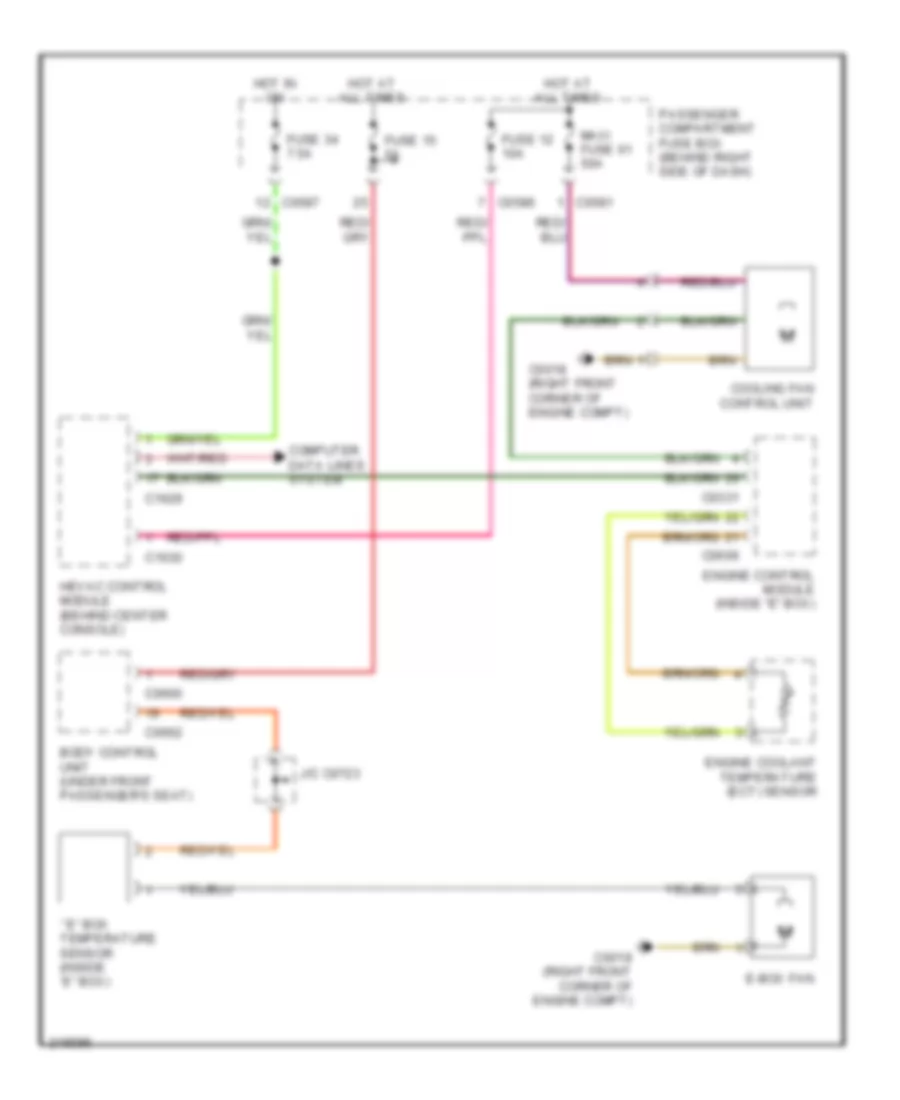 Cooling Fan Wiring Diagram for Land Rover Range Rover Westminster 2005