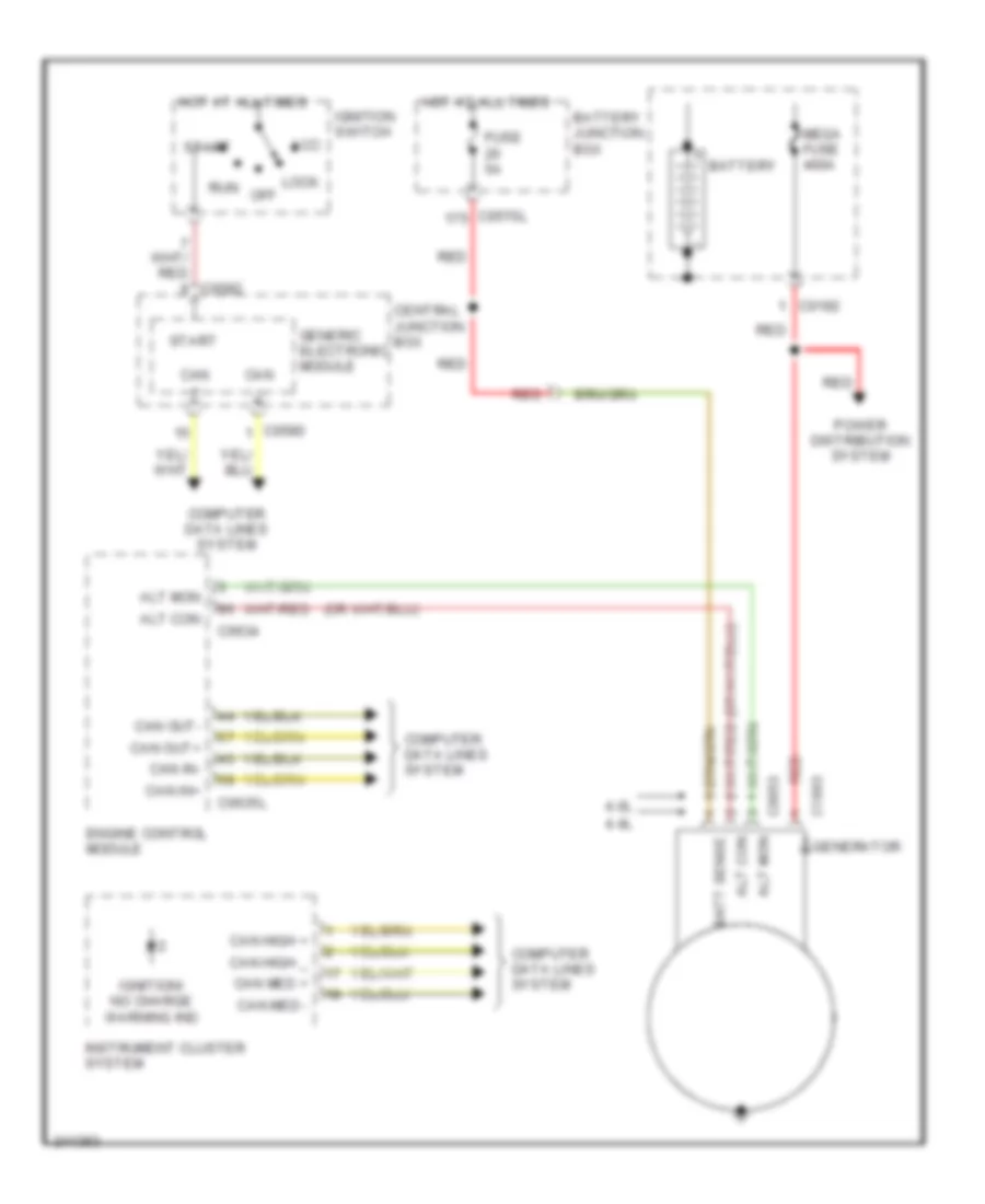 Charging Wiring Diagram, without Transit Relay for Land Rover Discovery 3 2006