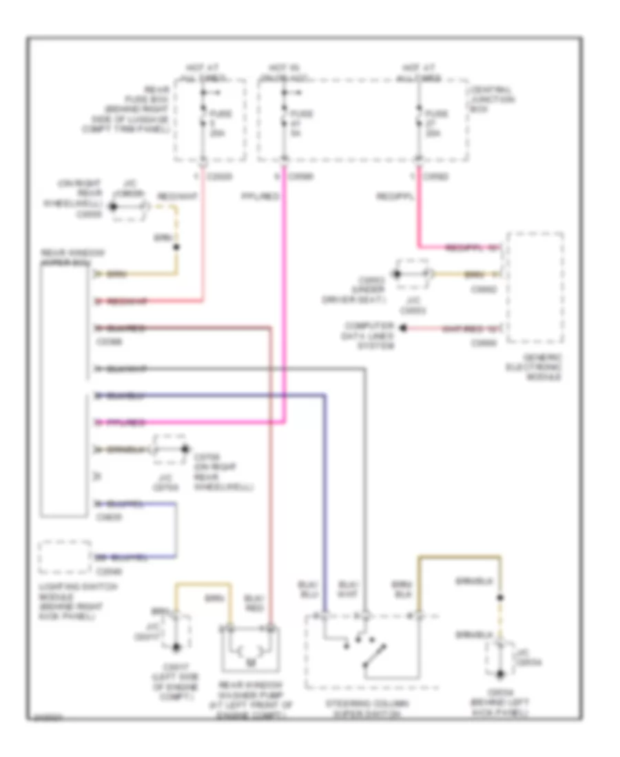 Rear WiperWasher Wiring Diagram for Land Rover Range Rover HSE 2006