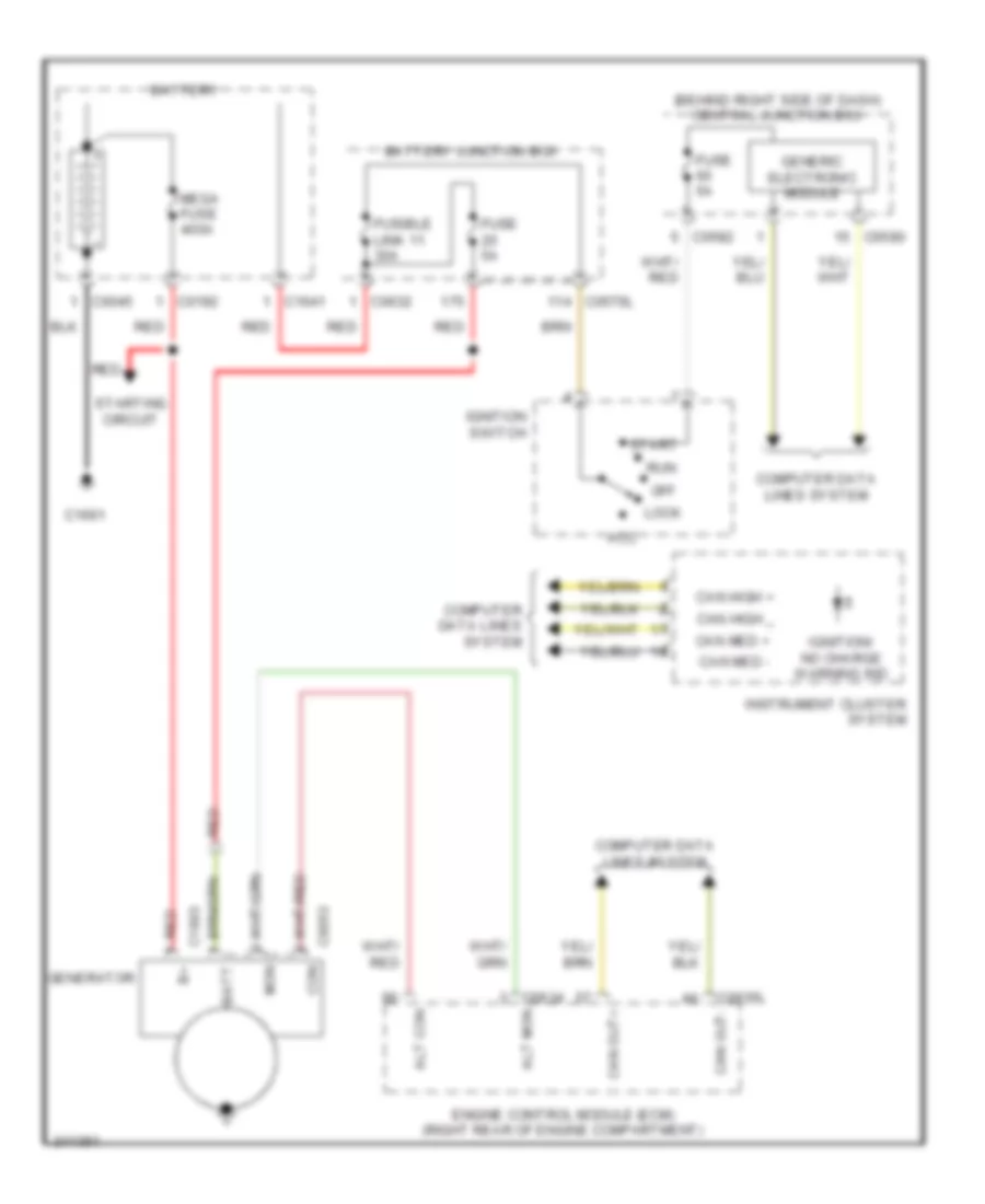 Charging Wiring Diagram, without Transit Relay for Land Rover Range Rover Sport HSE 2006