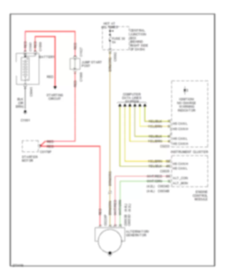 Charging Wiring Diagram, without Transit Relay for Land Rover Range Rover HSE 2007