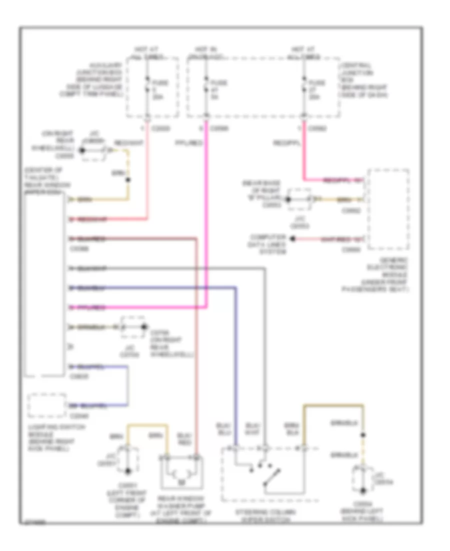 Rear WiperWasher Wiring Diagram for Land Rover Range Rover HSE 2007