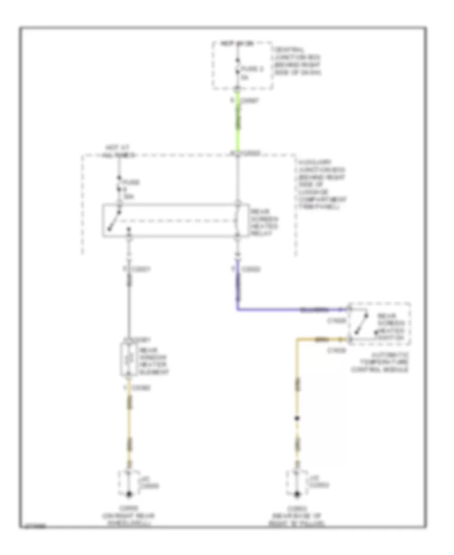 Rear Defogger Wiring Diagram for Land Rover Range Rover Supercharged 2007
