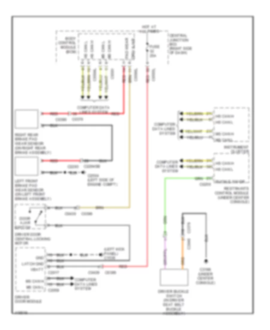 Seat Belt Warning Wiring Diagram for Land Rover Discovery 4 2014