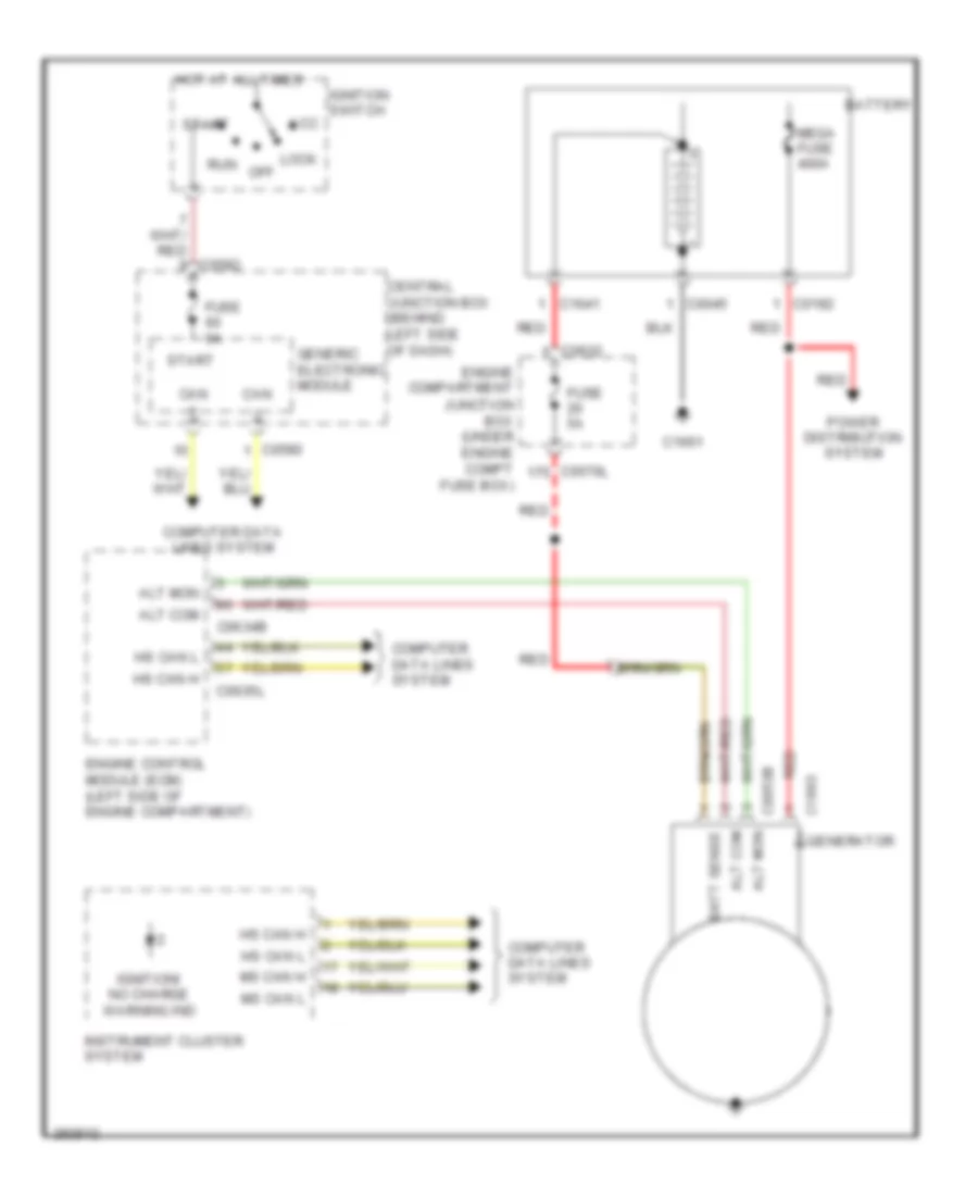 Charging Wiring Diagram, without Transit Relay for Land Rover Discovery 3 HSE 2008