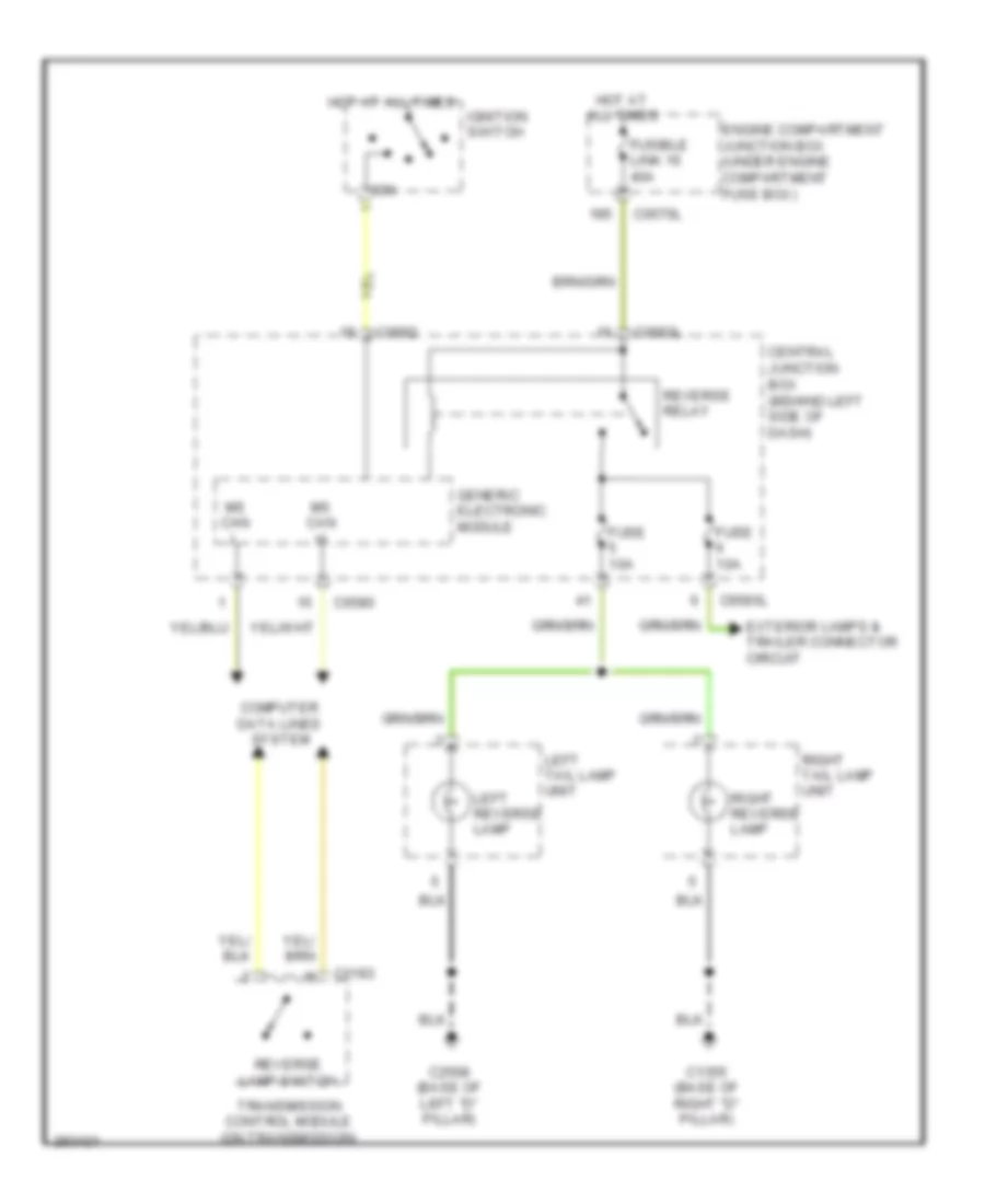 Backup Lamps Wiring Diagram for Land Rover Discovery 3 SE 2008