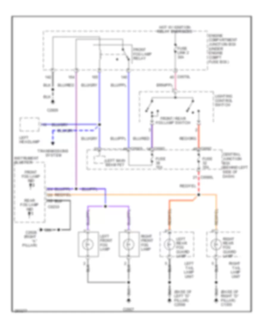 Fog Lamp Wiring Diagram for Land Rover Discovery 3 SE 2008