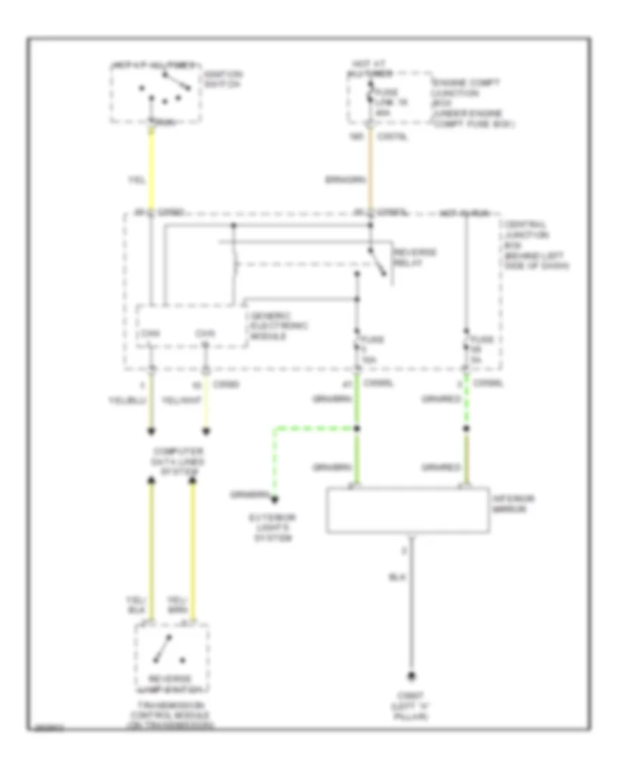 Electrochromic Mirror Wiring Diagram for Land Rover Discovery 3 SE 2008