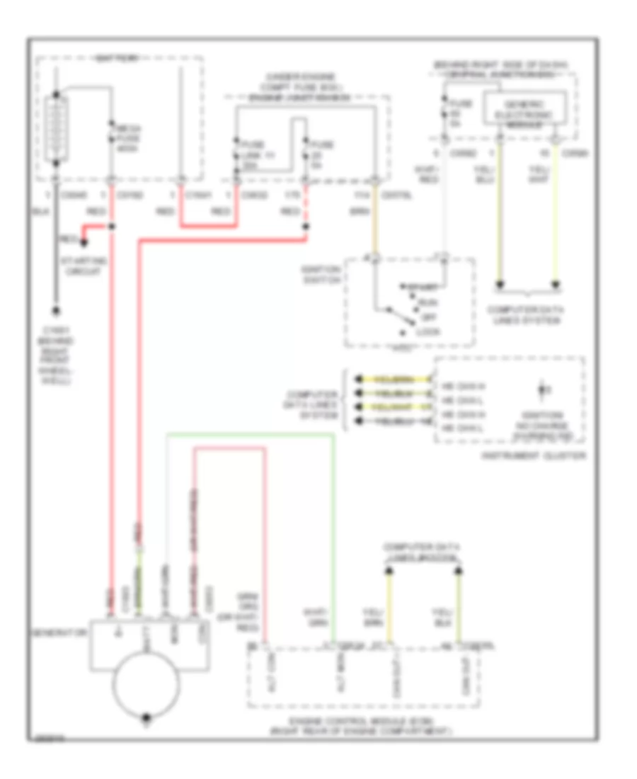 Charging Wiring Diagram, without Transit Relay for Land Rover Range Rover Sport HSE 2008