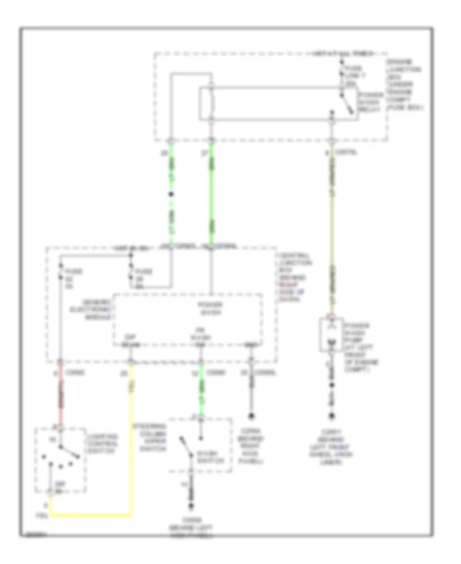 Электросхема омывателя для Land Rover Range Rover Sport LE 2008