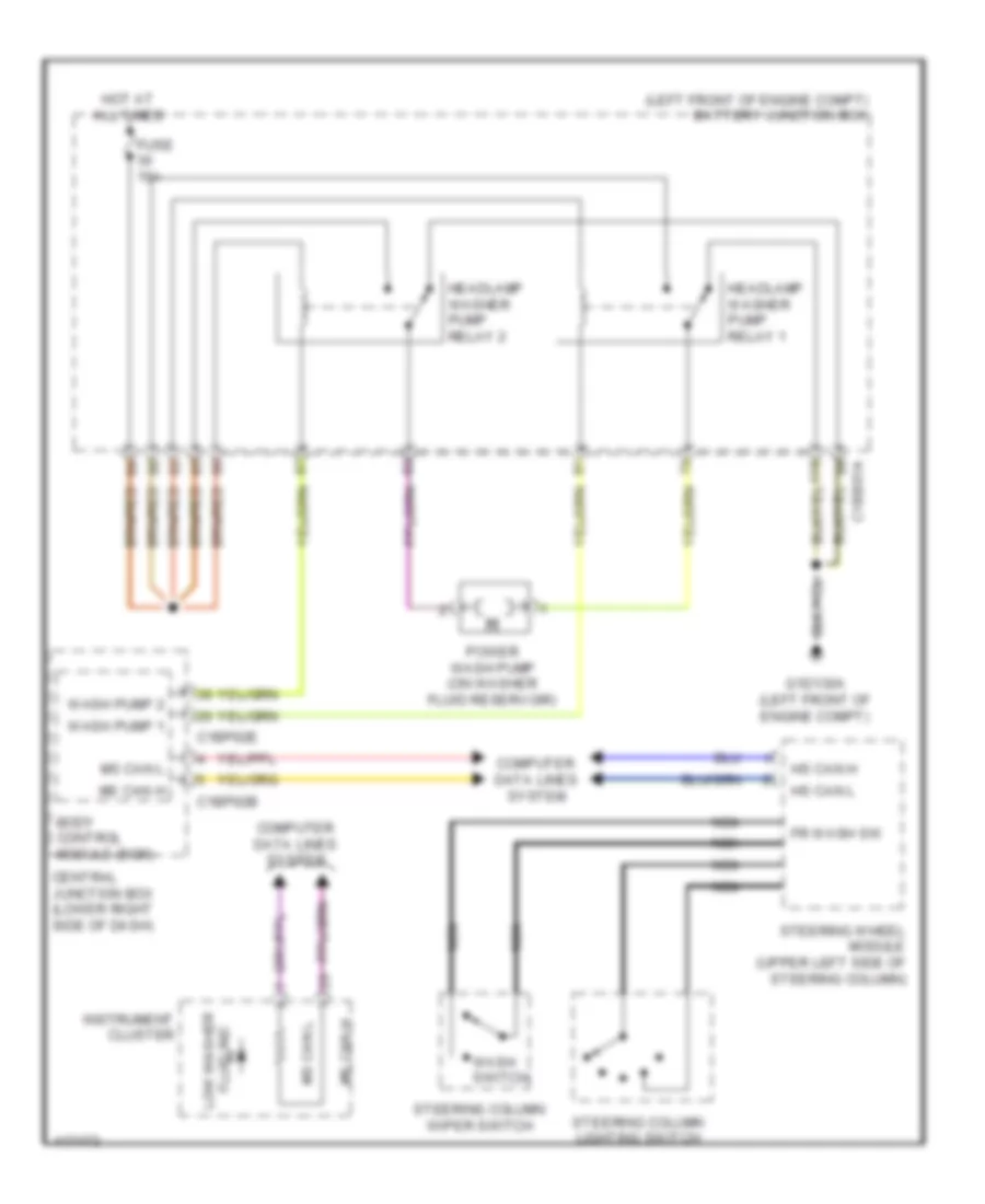 Электросхема омывателя для Land Rover Range Rover Evoque Pure 2014