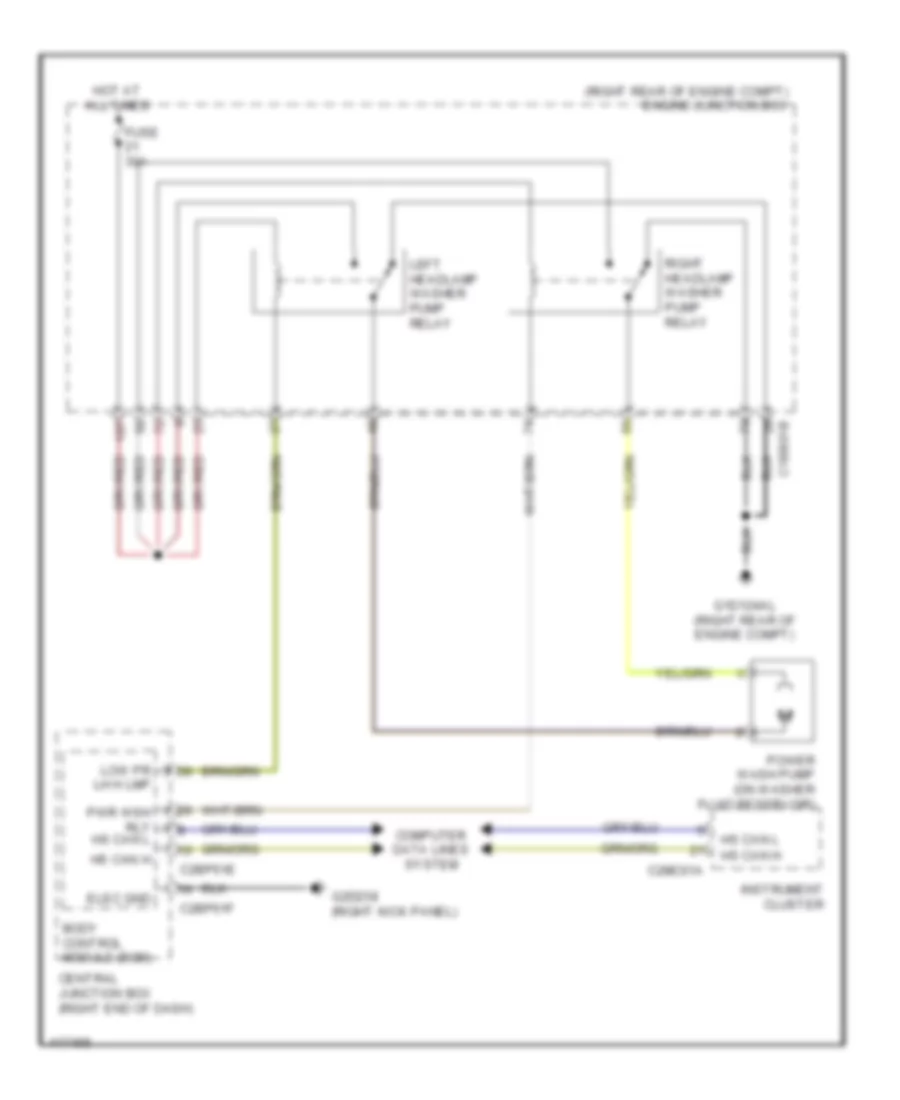 Power Wash Wiring Diagram for Land Rover Range Rover Sport Autobiography 2014
